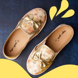 boyz n galz Floral Bow Applique Detailed Casual Shoes - Gold-image-18