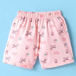 Tango Single Jersey Knit Knee Length Shorts with Animal Print - Light Pink-image-13