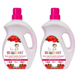 Bunniez Baby Laundry Detergent, Rose Fragrance | Liquid Detergent for Baby Clothes | Kills Barteria | Free From Harsh Chemicals & Colorant - 2 x 1L (Pack of 2)-23