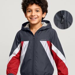 Pine Active Woven Full Sleeves Ultra Comfort Athleisure Jacket With Hoodie - Navy Blue-image-46