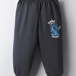 Tango Looper Knit Full Length Lounge Pant With Take A Minute Text Print - Black-picture-1