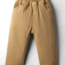 Little Kangaroos Denim Woven Full Length Solid Coloured Jeans With Patch - Khaki-picture-39