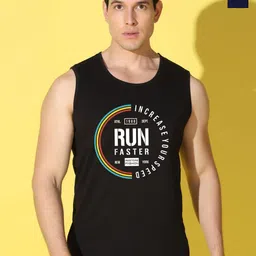 WOOSTRO Pack Of 2 Printed Combed Cotton Gym Vests VWS26(RUN BLACK)(98 NAVY)-picture-2