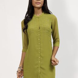 LELA Mandarin Collar Embroidered Tunic-image-37