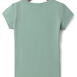 Lazy Bones Sinker Knit Half Sleeves T-Shirt with Text Print - Mint image 2