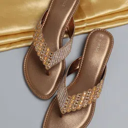 V-WALK Women Embellished Ethnic Open Toe Flats-picture-14