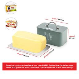 HAZEL Butter Box Container with Handle Lid Butter Dish with Cover Butter Storage Box for Storing 500 g Butter image 4