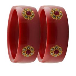 Vidhya Kangan Red Plastic Bangles-image-131