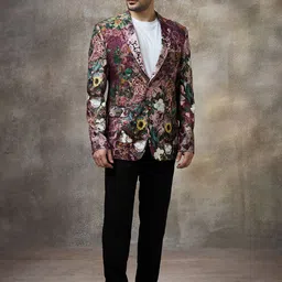 Rivaar By Rocky Star Men Printed Single Breasted Blazer-image-70