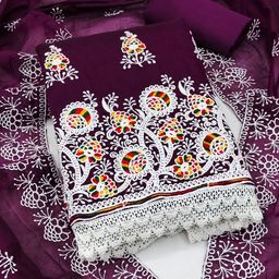 Rangtulika Ethnics Floral Embroidered Unstitched Dress Material-picture-36