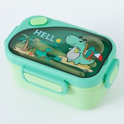 fab n funky Leak Proof Dino Print Lunch Box - Green image 5