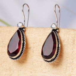 Bamboo Tree Jewels Crystals Studded Teardrop Shaped Drop Earrings-image-93