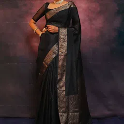AMRUTKALA SAREES Women Woven Design Zari Banarasi Saree-image-47