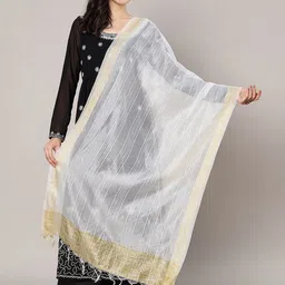 MUFFLY Woven Design Dupatta with Zari-17