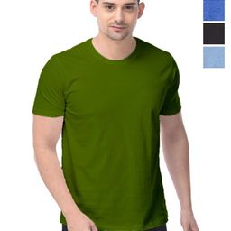 COLOR CAPITAL Unisex Pack Of 4 Solid Round Neck Cotton T-shirts-image-46