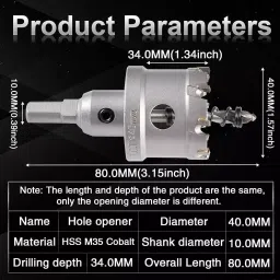 FLAMINGO ENTERPRISE Carbide-Tipped Hole Saw Cutter Kit TCT & SS 40 mm Masonry Bits Type, FM-202 image 5