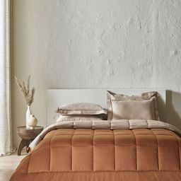 SANSAAR A DDECOR BRAND LIVE CONSCIOUSLY Brown & Gold-Toned Geometric Cotton 4 Piece Double Extra Large Bedding Set-image-64