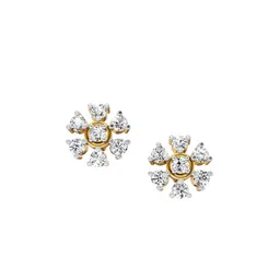 Sparkles Floral Lab Grown Diamonds Earring 0.7 Ct 14K Yellow Gold-image-29