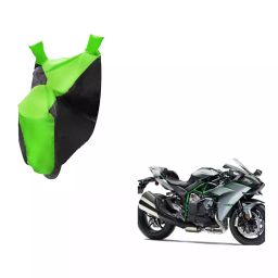 Auto Pearl Waterproof Two Wheeler Cover For Kawasaki Ninja H2 (Green & Black)-image-72