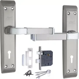 Atom Iron, Stainless Steel, Brass Multicolor Door Handle Lock Set, VistaLegend-2-10
