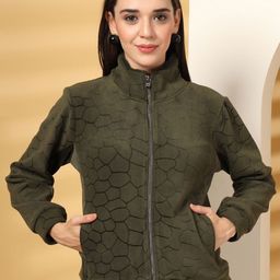 Juelle Women Mock Collar Front-Open Sweatshirt-image-84