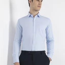 MARK & ALBERT Men India Slim Fit Spread Collar Solid Cotton Formal Shirt-image-74