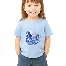 Nauti Nati Girls Frozen Printed Short Sleeves Antimicrobial Cotton T-shirt-image-17