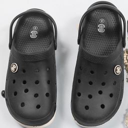 MOZAFIA Men Black & White Clogs Sandals-13