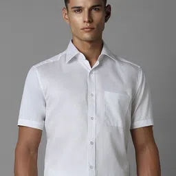 Louis Philippe Men Classic Solid Cotton Casual Shirt-image-11