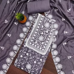 LeeliPeeri Designer Embroidered Unstitched Dress Material-image-44