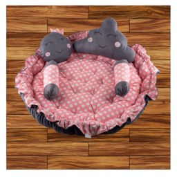 Mittenbooty Round Baby Reversible Bedding Tub Polka Dot Print - Pink-image-43