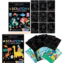 HAPPY HUES DIY Unicorn & Mermaid Magic Scratch Art Combo Pack - Multicolour-19