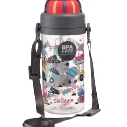 Smiggle Water Bottle Construction Print Black- 430 ml-picture-27