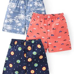 Babyhug Poplin Printed Boxers Pack of 3 - Blue & Orange-image-42