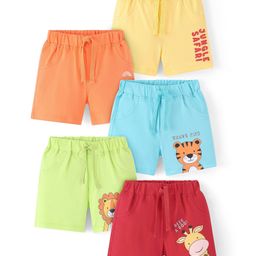 Doodle Poodle 100% Cotton Knit Above Knee Length Shorts With Tiger Print Pack Of 5 - Multicolor-picture-43