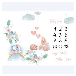 Elementary Milestone Bedsheet New Born Baby Photography Shoot Props Costume - Rainbow Dreams-20