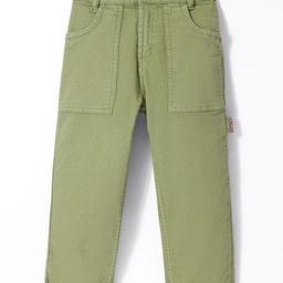 Little Kangaroos 100% Cotton Woven Full Length Denim Jeans with Pockets Solid Colour - Pista-image-92