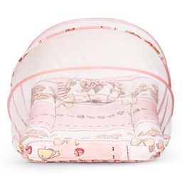 Baybee Baby Bedding Set for New Born Baby, Bed Mattress with Mosquito Net & Neck Pillow,Sleeping Nest Travel Bed for Baby Infant Toddler Bed Set for Baby (Pink)-17