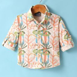Dapper Dudes Full Sleeves Abstract Printed Shirt - Orange-image-99