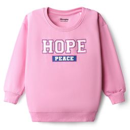 Honeyhap Premium 100% Cotton Knit With Bio Finish Full Sleeves Sweatshirt With Text Print - Pink A Boo-picture-13