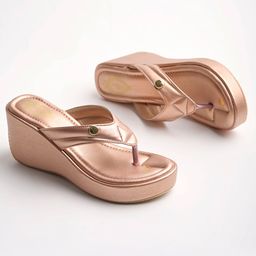 Shoetopia Colour Blocked Platform Heel Sandals - Rose Gold-image-28