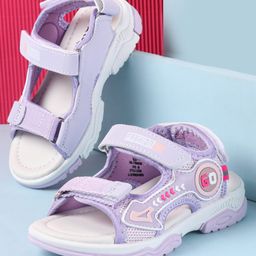 Cute Walk by Babyhug Velcro Closure Sandals with Text Print - Purple-image-31