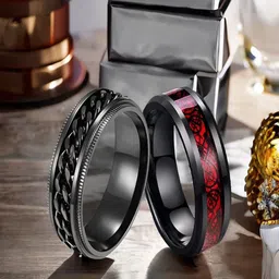 The Roadster Lifestyle Co Set Of 2 Rhodium-Plated Band Finger Rings-image-13