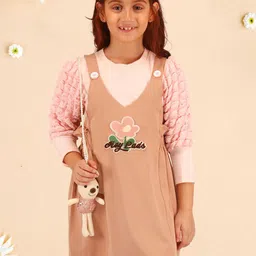 CUTECUMBER Applique Denim Pinafore Dress-53