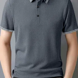 Fashion2wear Men Self Design Polo Collar T-shirt-picture-31