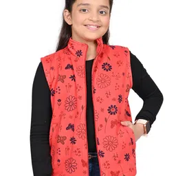 BAESD Girls Floral Fleece Lightweight Open Front Jacket-image-94
