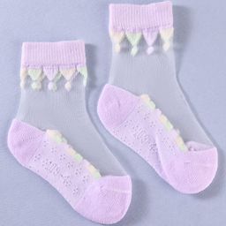 KIDLINGSS Pack Of 3 Net Bow Designed Socks - Multi Colour image 4