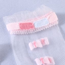 KIDLINGSS Pack Of 3 Net Bow Designed Socks - Multi Colour image 5