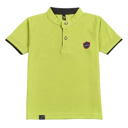 earth conscious Boys Solid Mandarin Collar T-shirt-picture-36