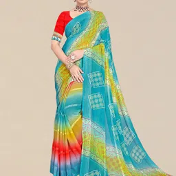 DIVASTRI Bandhani Poly Georgette Bandhani Saree-image-69